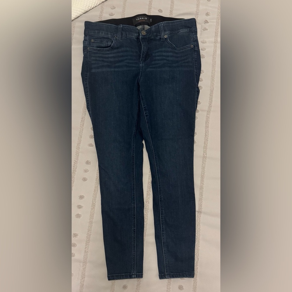 Torrid premium dark blue jeans.